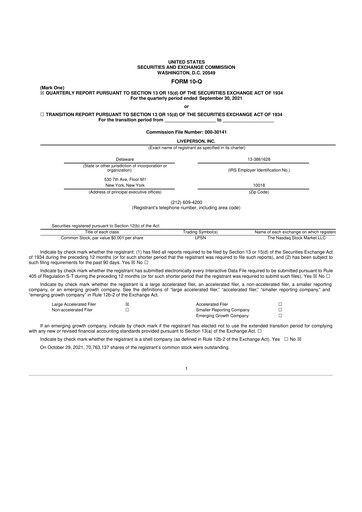 Thumbnail LivePerson 10-Q Quarterly Report FY2021 