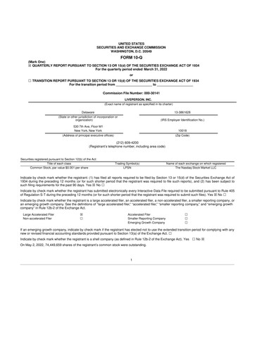 Thumbnail LivePerson 10-Q Quarterly Report FY2022 