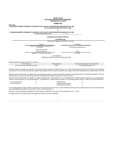 Thumbnail LivePerson 10-Q Quarterly Report FY2022 