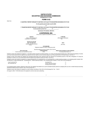 Thumbnail LivePerson 10-Q Quarterly Report FY2023 