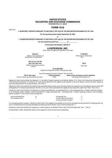 Thumbnail LivePerson 10-Q Quarterly Report FY2023 