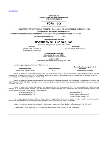 Thumbnail Northern Oil and Gas 10-Q Quarterly Report FY2022 