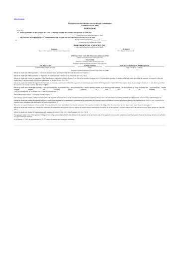 Thumbnail Northern Oil and Gas 10-K Annual Report 2022