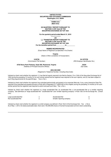 Thumbnail Insmed 10-Q Quarterly Report FY 