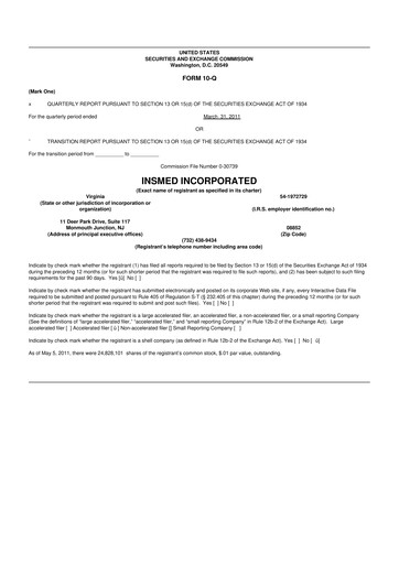 Thumbnail Insmed 10-Q Quarterly Report FY 