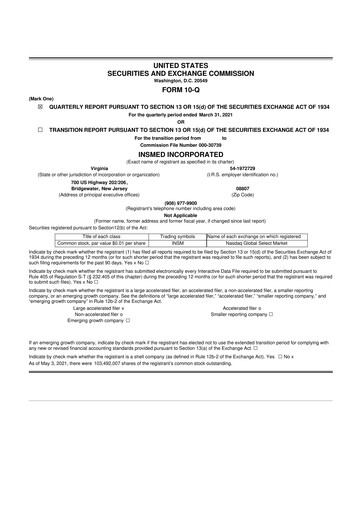 Thumbnail Insmed 10-Q Quarterly Report FY2021 