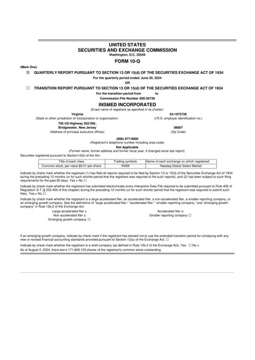 Thumbnail Insmed 10-Q Quarterly Report FY2024 