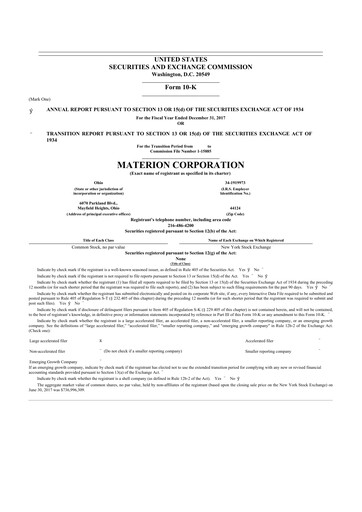 Thumbnail Materion
 10-K Annual Report 2017