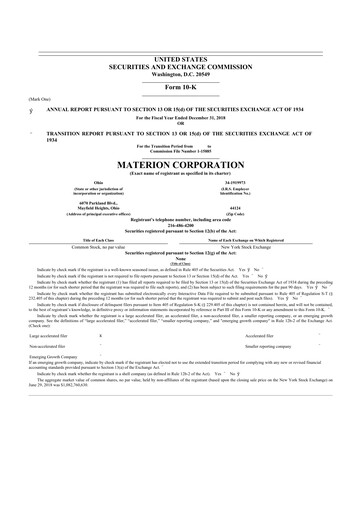 Thumbnail Materion
 10-K Annual Report 2018