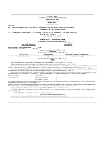 Thumbnail Materion
 10-K Annual Report 2021