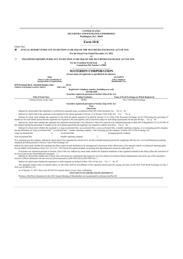 Thumbnail Materion
 10-K Annual Report 2022