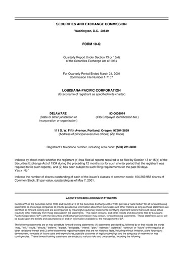 Thumbnail Louisiana-Pacific
 10-Q Quarterly Report FY 