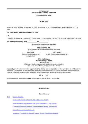 Thumbnail Pixelworks 10-Q Quarterly Report FY 