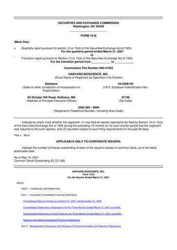 Vorschaubild Harvard Bioscience 10-Q Quartalsbericht  