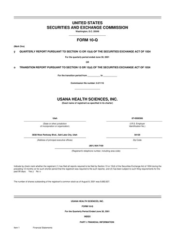 Thumbnail USANA 10-Q Quarterly Report FY 