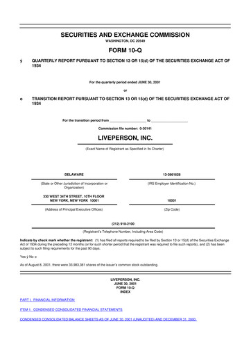 Thumbnail LivePerson 10-Q Quarterly Report FY 