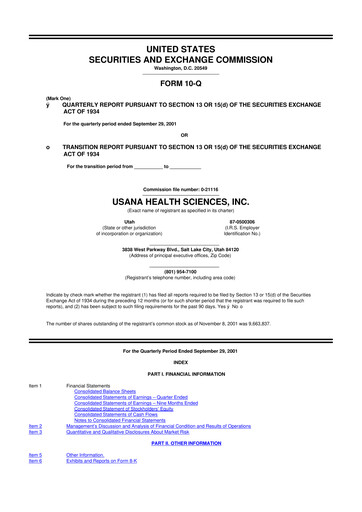 Thumbnail USANA 10-Q Quarterly Report FY 