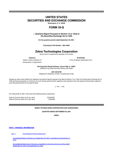 Thumbnail Zebra Technologies 10-Q Quarterly Report FY 