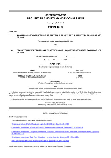 Miniature Central Pacific Financial 10-Q Rapport trimestriel  
