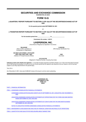 Thumbnail LivePerson 10-Q Quarterly Report FY 