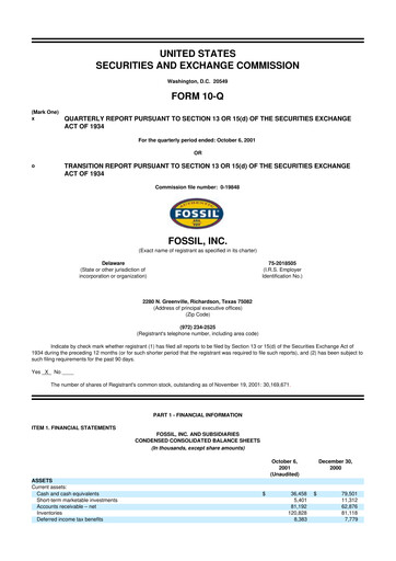 Thumbnail Fossil Group 10-Q Quarterly Report FY 