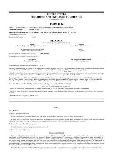 Thumbnail RLI Corp.
 10-K Annual Report 