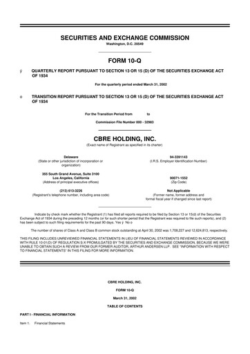 Thumbnail CBRE Group
 10-Q Quarterly Report FY 