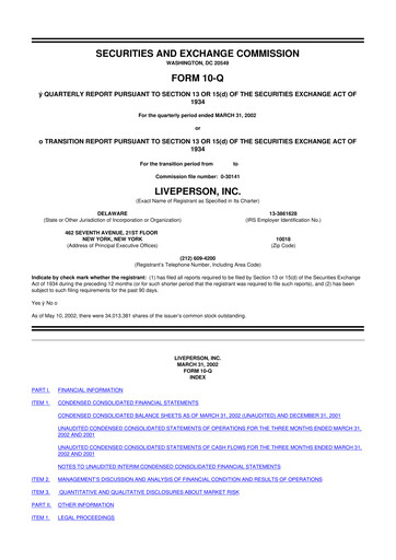 Thumbnail LivePerson 10-Q Quarterly Report FY 