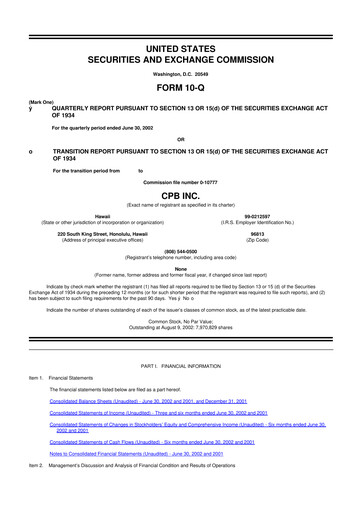 Miniature Central Pacific Financial 10-Q Rapport trimestriel  