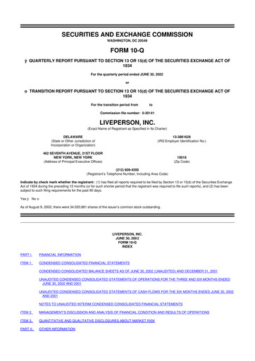 Thumbnail LivePerson 10-Q Quarterly Report FY 
