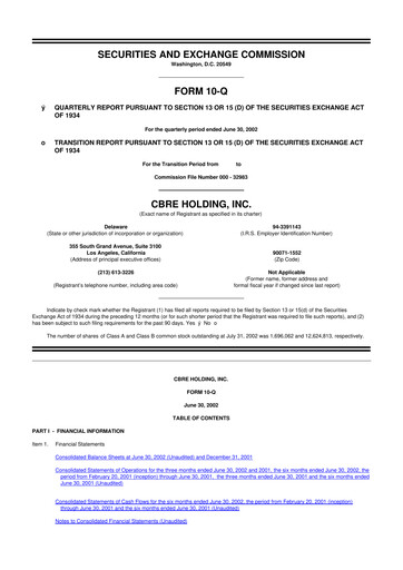 Thumbnail CBRE Group
 10-Q Quarterly Report FY 