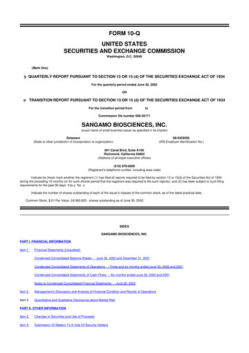 Thumbnail Sangamo Therapeutics
 10-Q Quarterly Report FY 