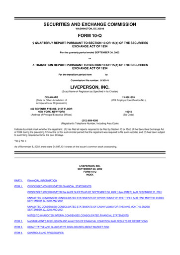 Thumbnail LivePerson 10-Q Quarterly Report FY 