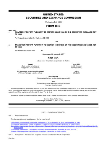 Miniature Central Pacific Financial 10-Q Rapport trimestriel  