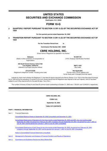 Thumbnail CBRE Group
 10-Q Quarterly Report FY 