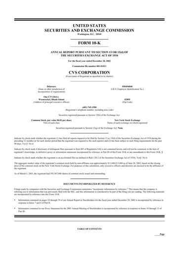 Thumbnail CVS Health 10-K Annual Report 