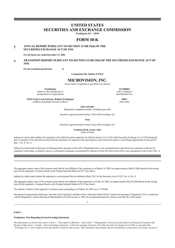 Thumbnail MicroVision 10-K Annual Report 