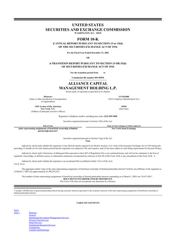 Thumbnail AllianceBernstein 10-K Annual Report 