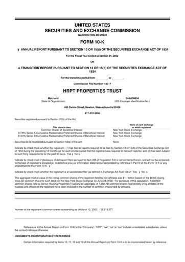 Thumbnail Equity Commonwealth 10-K Annual Report 