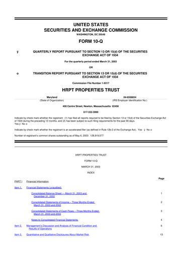 Thumbnail Equity Commonwealth 10-Q Quarterly Report FY 