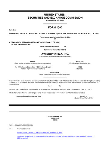 Thumbnail Sarepta Therapeutics
 10-Q Quarterly Report FY 