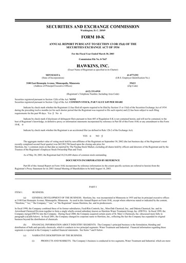 Thumbnail Hawkins 10-K Annual Report 
