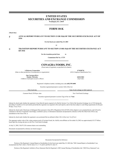 Thumbnail Conagra Brands
 10-K Annual Report 