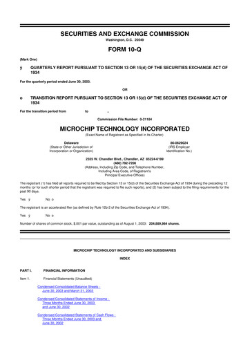 Vorschaubild Microchip Technology 10-Q Quartalsbericht  