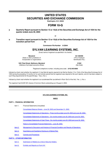 Thumbnail Laureate Education
 10-Q Quarterly Report FY 