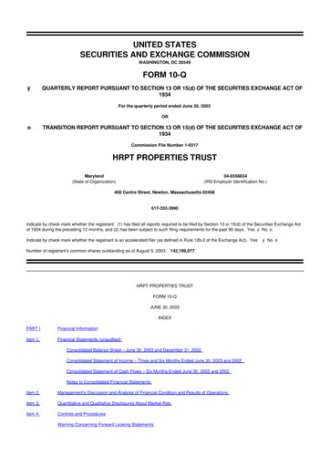 Thumbnail Equity Commonwealth 10-Q Quarterly Report FY 