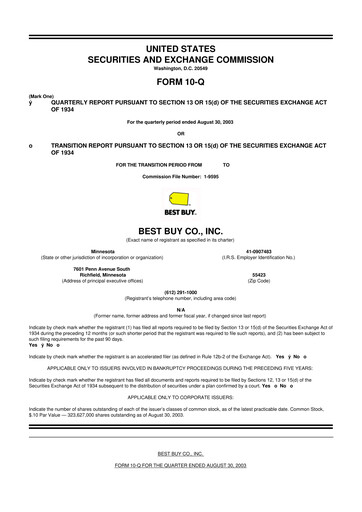 Thumbnail Best Buy 10-Q Quarterly Report FY 