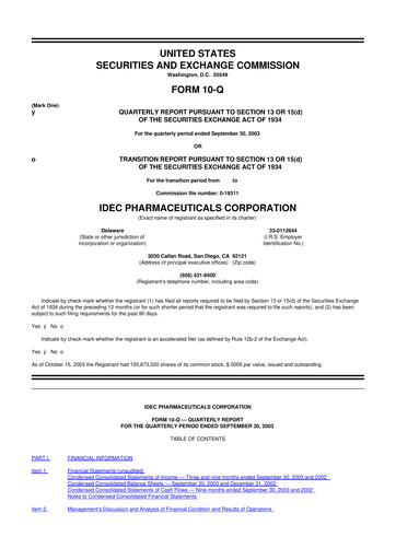Thumbnail Biogen 10-Q Quarterly Report FY 