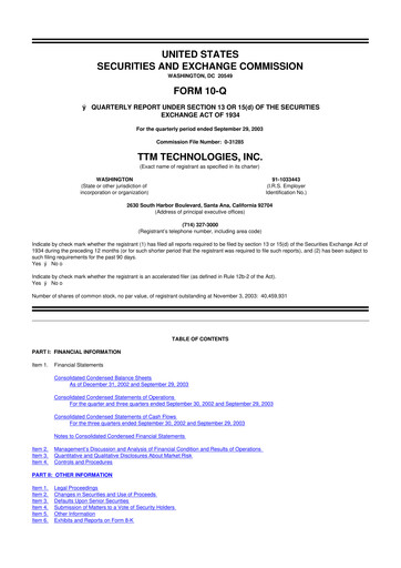 Thumbnail TTM Technologies
 10-Q Quarterly Report FY 