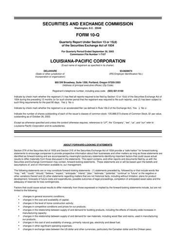 Thumbnail Louisiana-Pacific
 10-Q Quarterly Report FY 